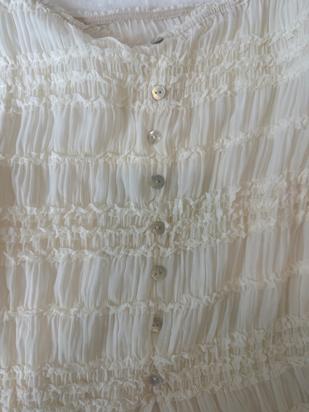 Commense Ivory Two-Piece Smocked Top and Maxi Skirt Set - Picture 3 of 6